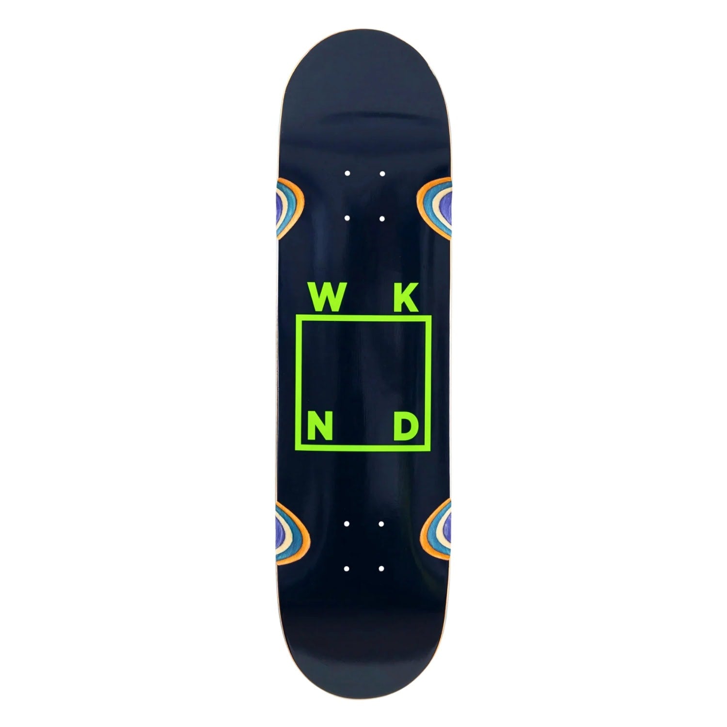 WKND 8.25" Navy/Green Logo (Wheel Wells) Medium Concave Deck - Navy/Green - Skateboard Deck by WKND 8.25 inch