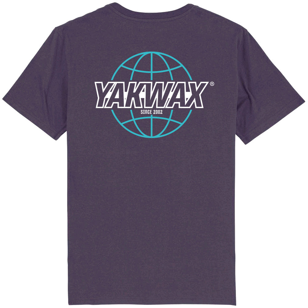 Yakwax Worldwide T-Shirt - Blackcurrant/Sky - Mens Graphic T-Shirt by Yakwax