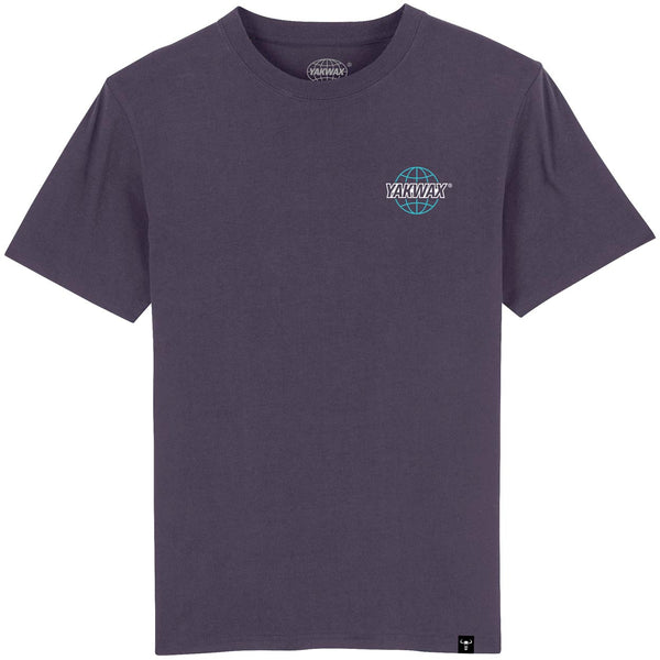 Yakwax Worldwide T-Shirt - Blackcurrant/Sky