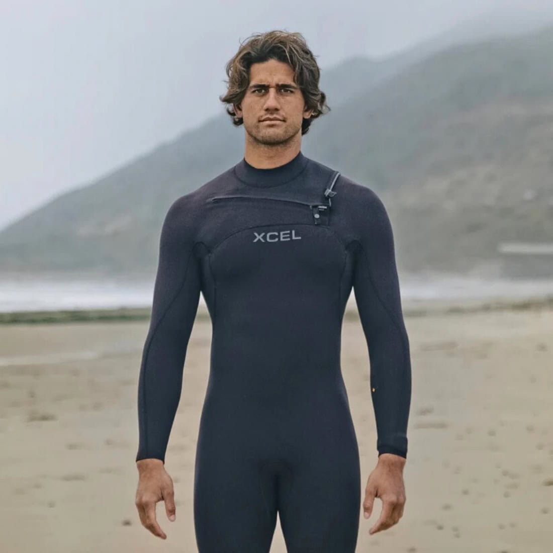 Xcel 3/2mm Comp+ Chest Zip Wetsuit 2025 - Black - Mens Full Length Wetsuit by Xcel