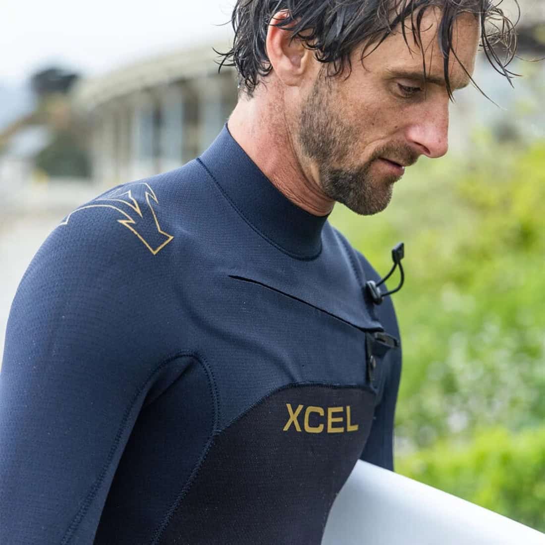 Xcel 3/2mm Comp+ Chest Zip Wetsuit 2025 - Black/Blue Nights - Mens Full Length Wetsuit by Xcel