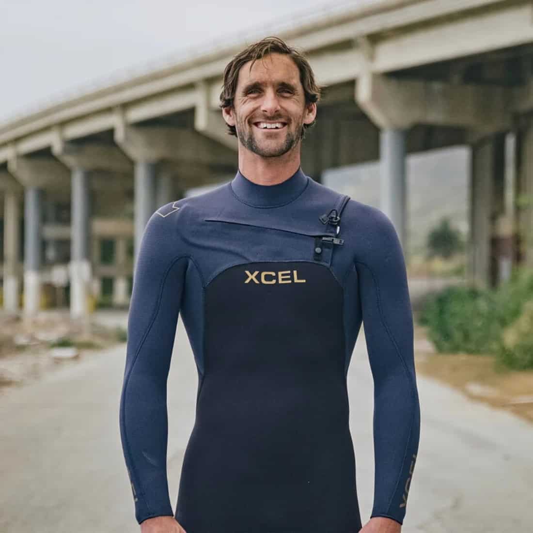 Xcel 3/2mm Comp+ Chest Zip Wetsuit 2025 - Black/Blue Nights - Mens Full Length Wetsuit by Xcel