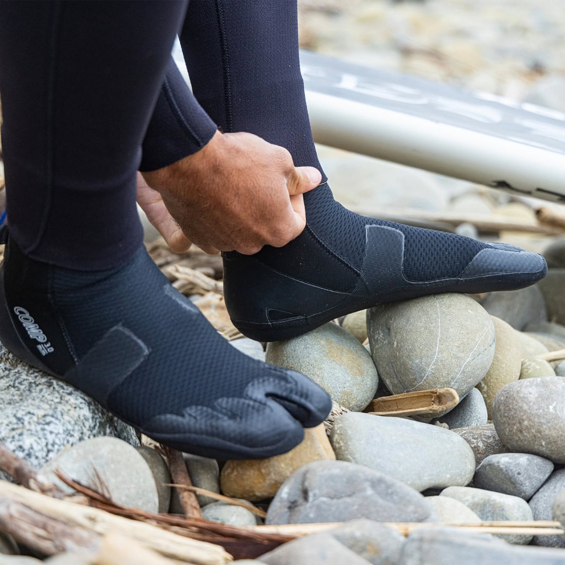 Xcel 3mm Comp Split Toe Wetsuit Boots - Black - Split Toe Wetsuit Boots by Xcel 9 UK