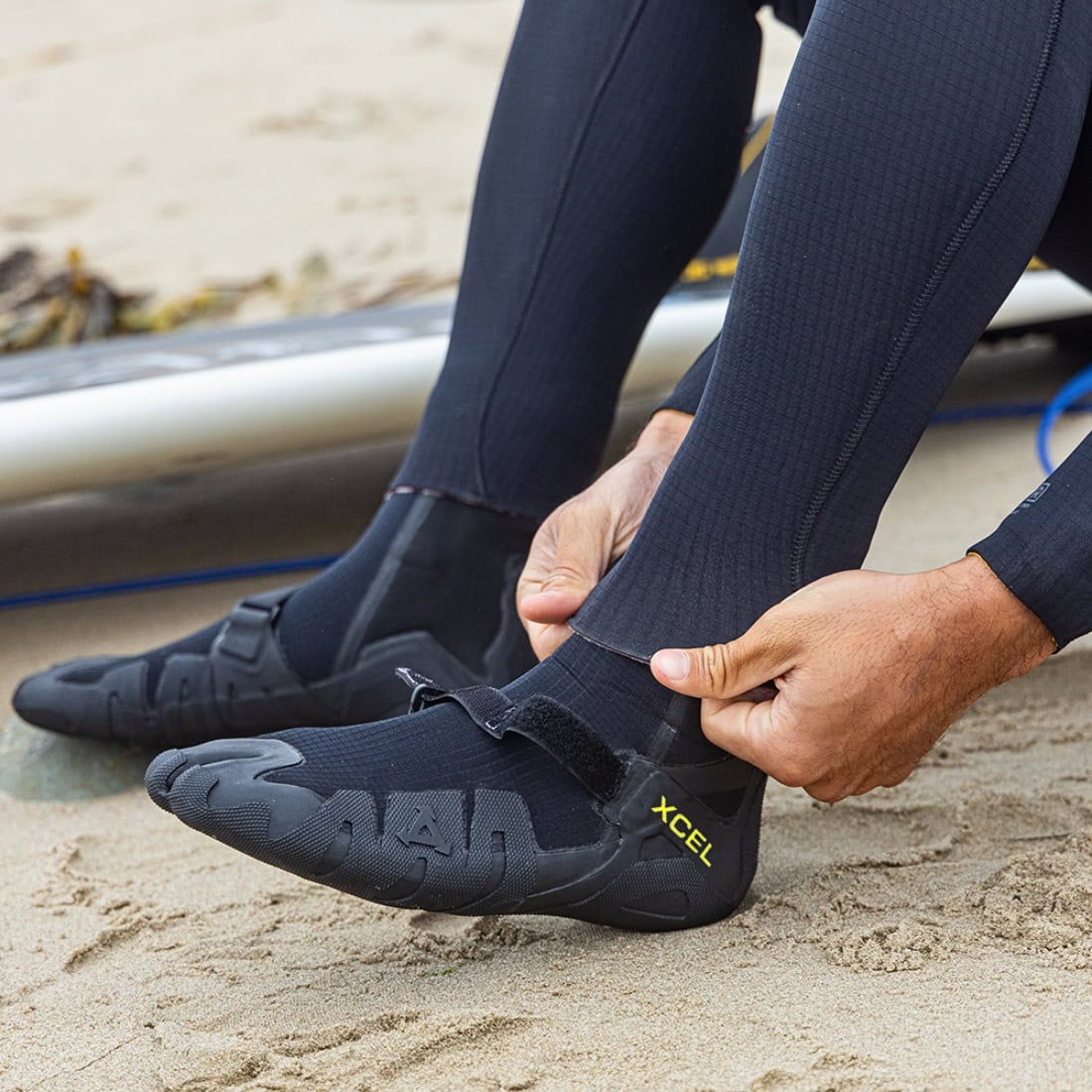 Xcel 5mm Drylock Split Toe Wetsuit Boots - Black F24 - Split Toe Wetsuit Boots by Xcel