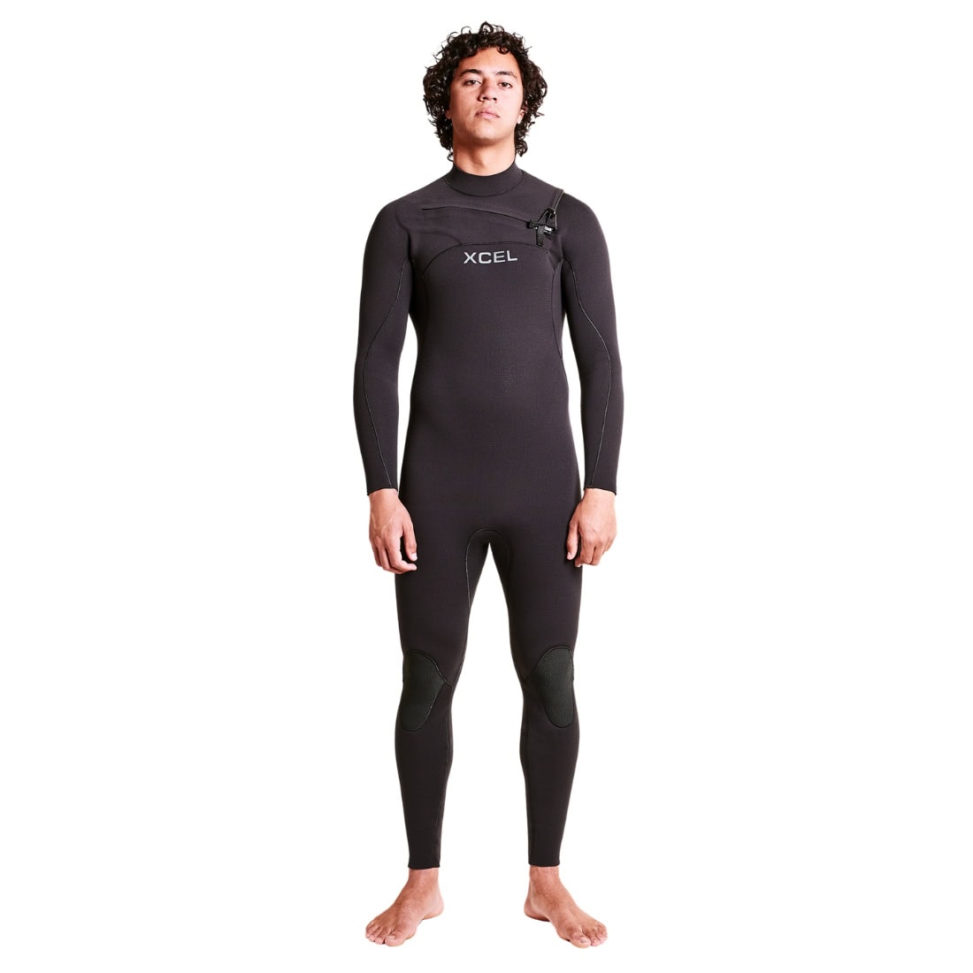 Xcel Mens 5/4mm Comp+ Chest Zip Wetsuit - Black - Mens Full Length Wetsuit by Xcel