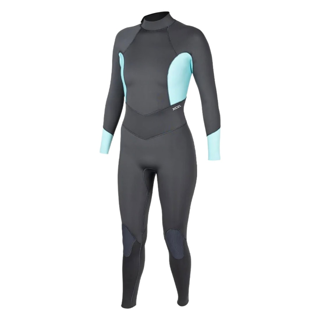 Xcel Womens 3/2mm Axis Back Zip Fullsuit Wetsuit - Graphite/Glacier Blue - Womens Full Length Wetsuit by Xcel