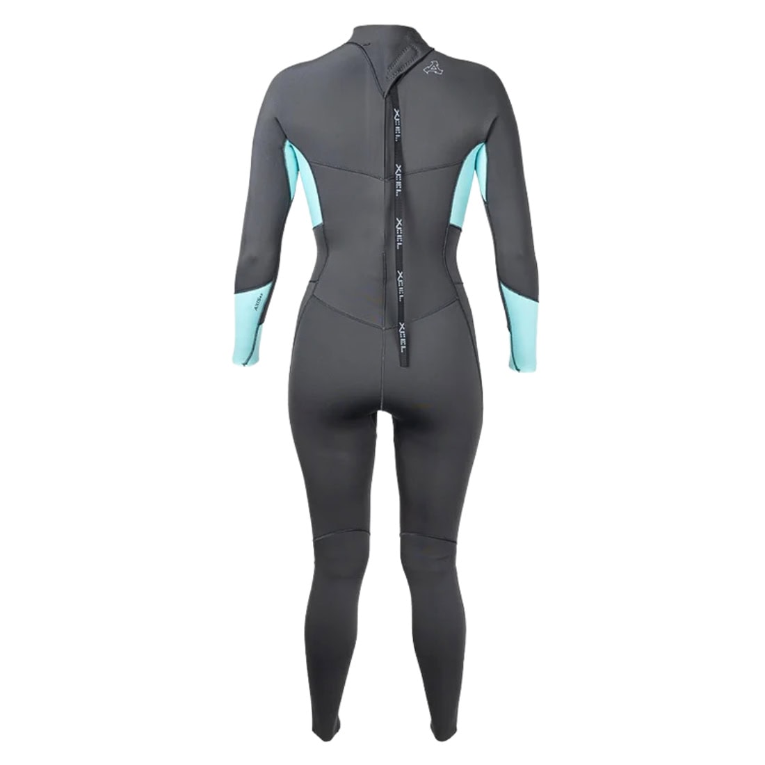 Xcel Womens 3/2mm Axis Back Zip Fullsuit Wetsuit - Graphite/Glacier Blue - Womens Full Length Wetsuit by Xcel