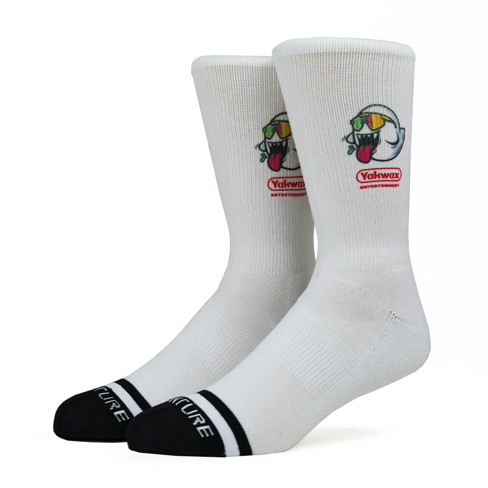 Yakwax Entertainment Ghost Socks - White - Mens Crew Length Socks by Yakwax