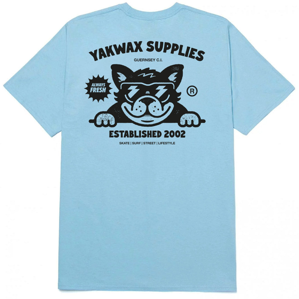 Yakwax Bulldog T-Shirt - Sky Blue - Mens Graphic T-Shirt by Yakwax