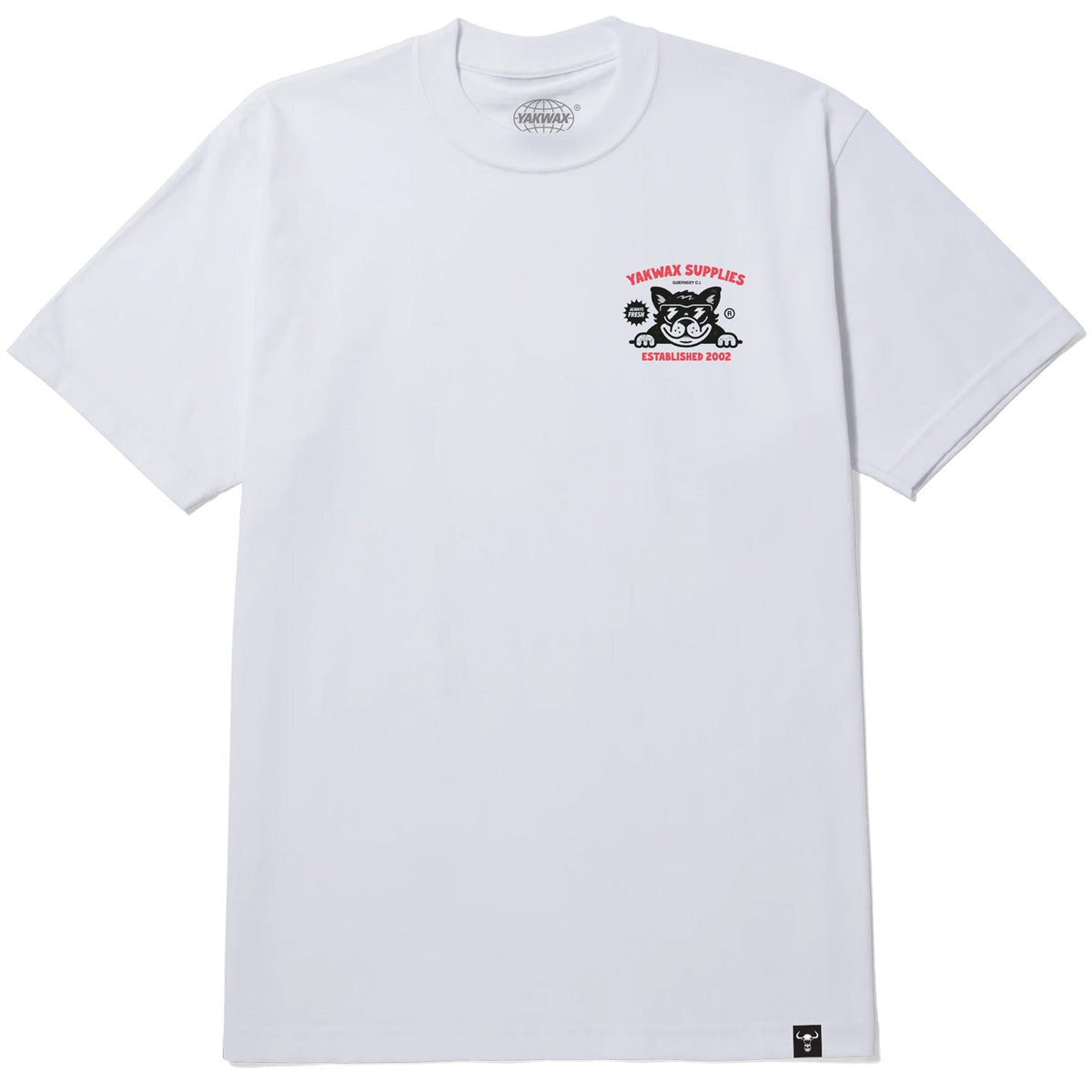 Yakwax Bulldog T-Shirt - White - Mens Graphic T-Shirt by Yakwax