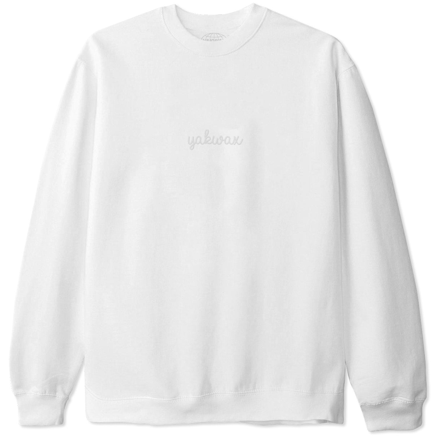 Yakwax Doodle Embroidered Crewneck Sweater - White/White - Mens Crew Neck Sweatshirt by Yakwax