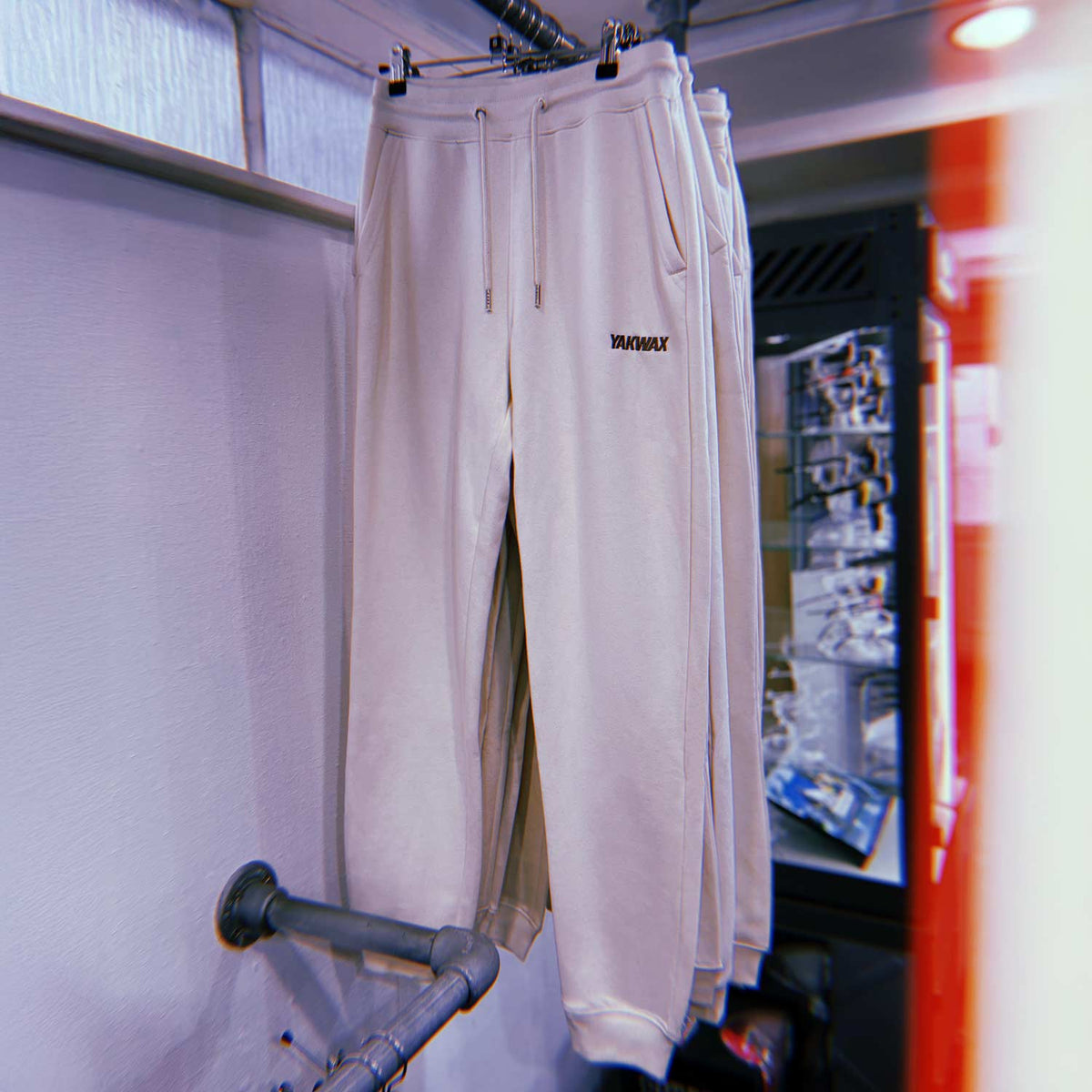 Yakwax Sport Logo Joggers - Cream/Espresso - Mens Joggers by Yakwax