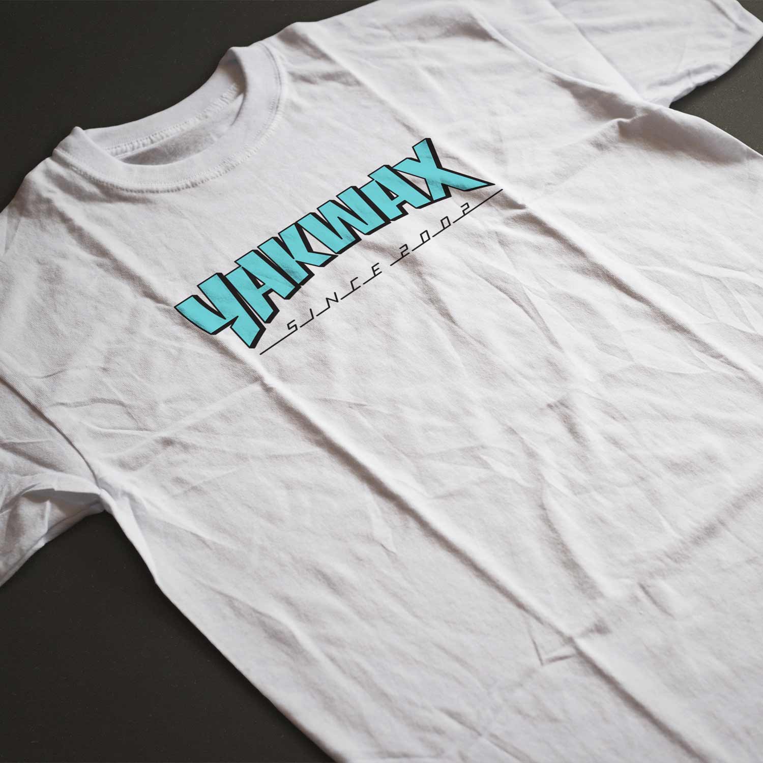 Yakwax Magazine T-Shirt - White/Blue - Mens Graphic T-Shirt by Yakwax