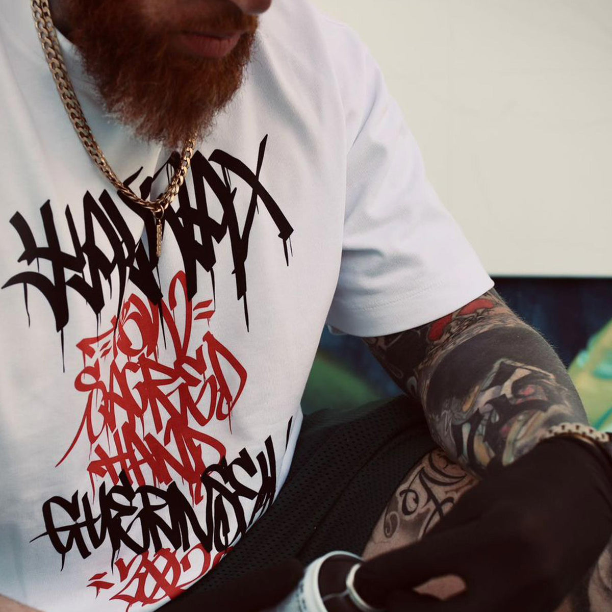 Yakwax X TBW Tag T-Shirt - White - Mens Graphic T-Shirt by Yakwax