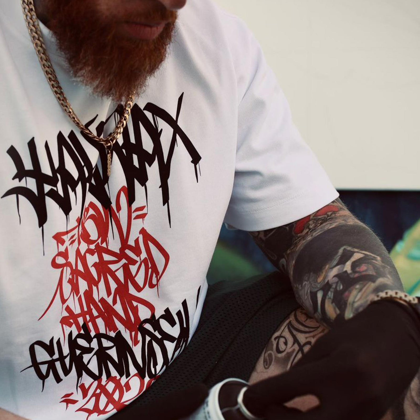 Yakwax X TBW Tag T-Shirt - White - Mens Graphic T-Shirt by Yakwax