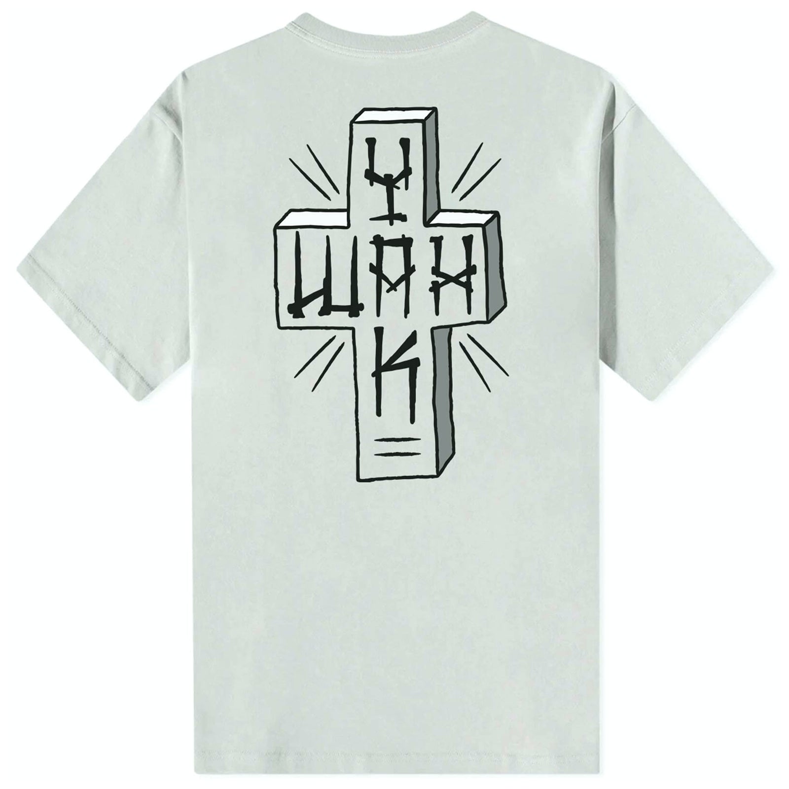 Yakwax Yaktown T-Shirt - Cement/Black White - Mens Graphic T-Shirt by Yakwax