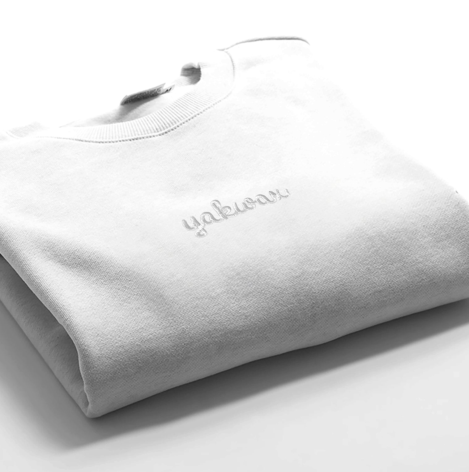 Yakwax Doodle Embroidered Crewneck Sweater - White/White - Mens Crew Neck Sweatshirt by Yakwax