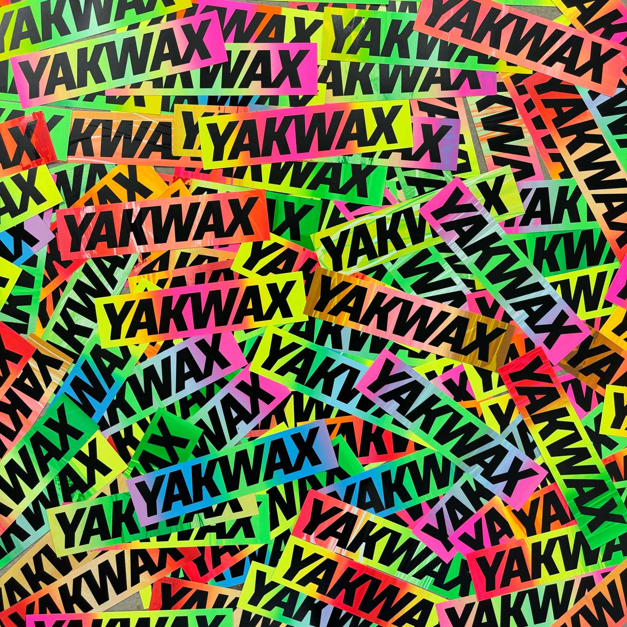 Yakwax Sport Logo Sticker 165mm x 40mm - Day Glow (Assorted) - Gifts for Skateboarders by Yakwax