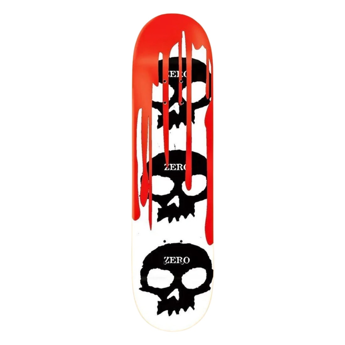 Zero 8.125" 3 Skull Blood Deck - White - Skateboard Deck by Zero 8.125 inch