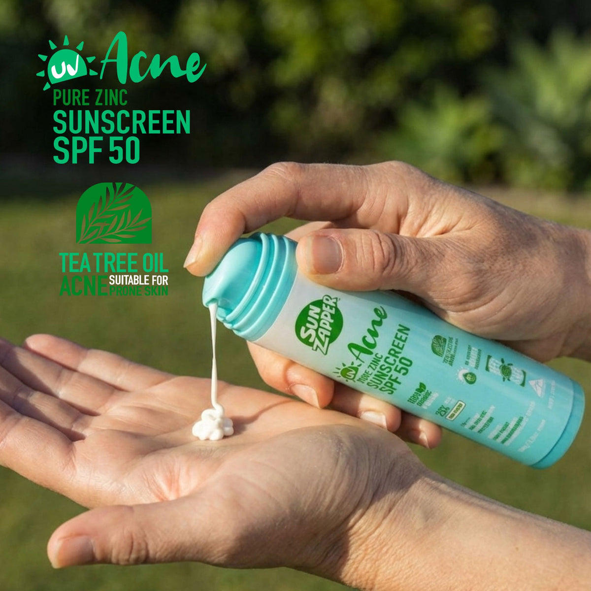 Sun Zapper Pure Zinc Acne Sensitive Skin Sunscreen SPF50 Pump Bottle - Sunscreen by Sun Zapper 100g
