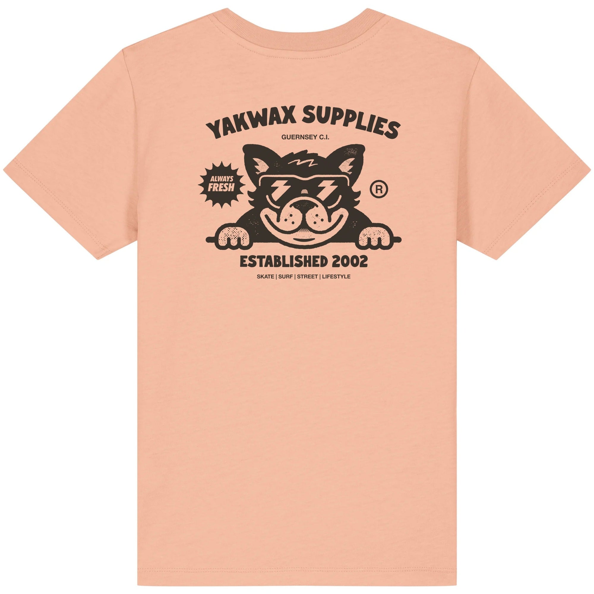 Yakwax Kids Bulldog T-Shirt - Peachy - Boys Skate Brand T-Shirt by Yakwax