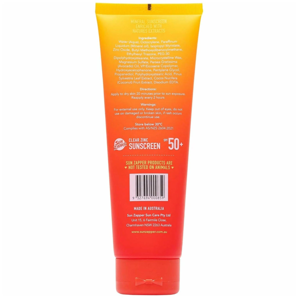 Sun Zapper Clear Zinc Surfers Sun Screen SPF50+ Lotion - Clear - Sunscreen by Sun Zapper 100ml