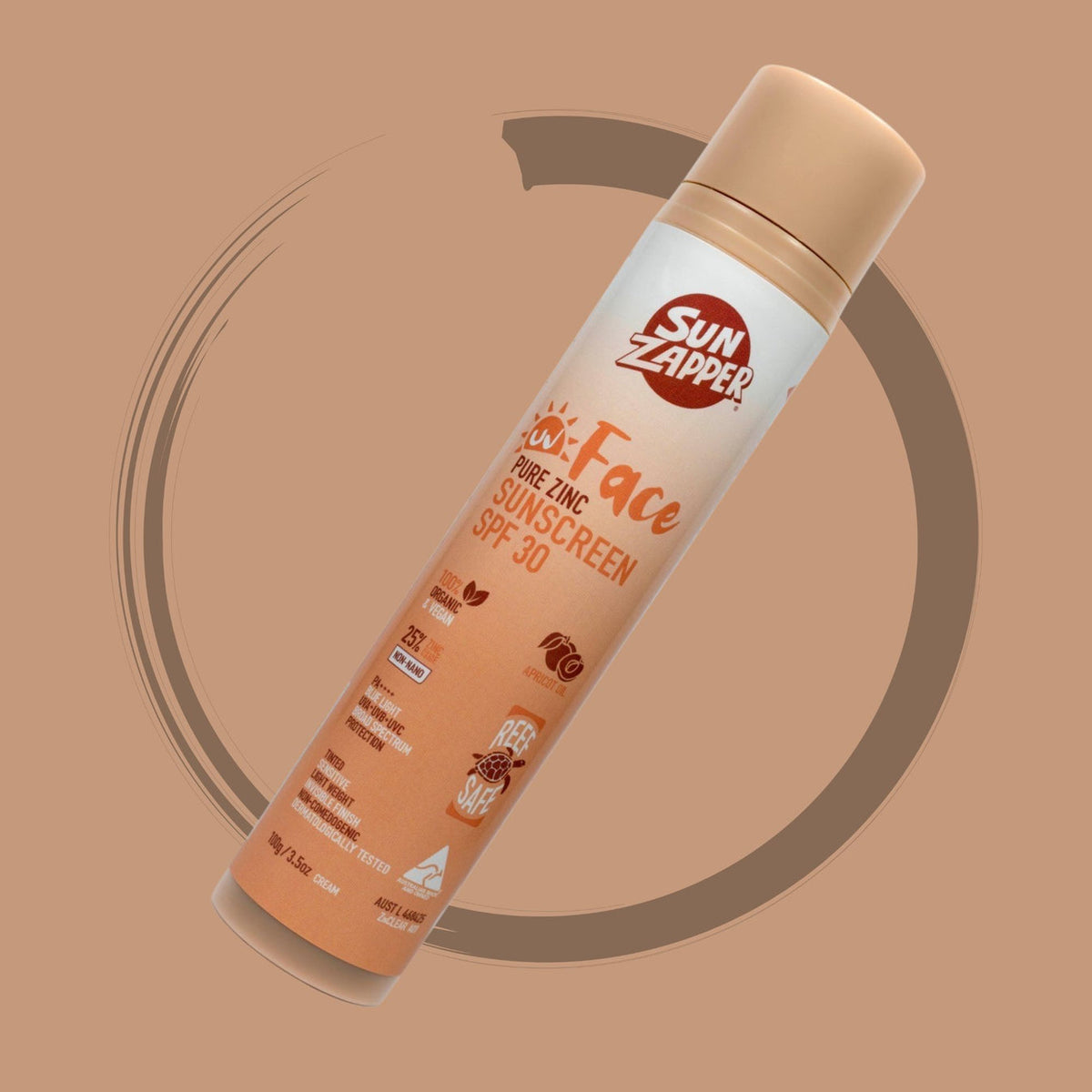 Sun Zapper Pure Zinc Tinted Face Sunscreen SPF30 Pump Bottle - Sunscreen by Sun Zapper 100g