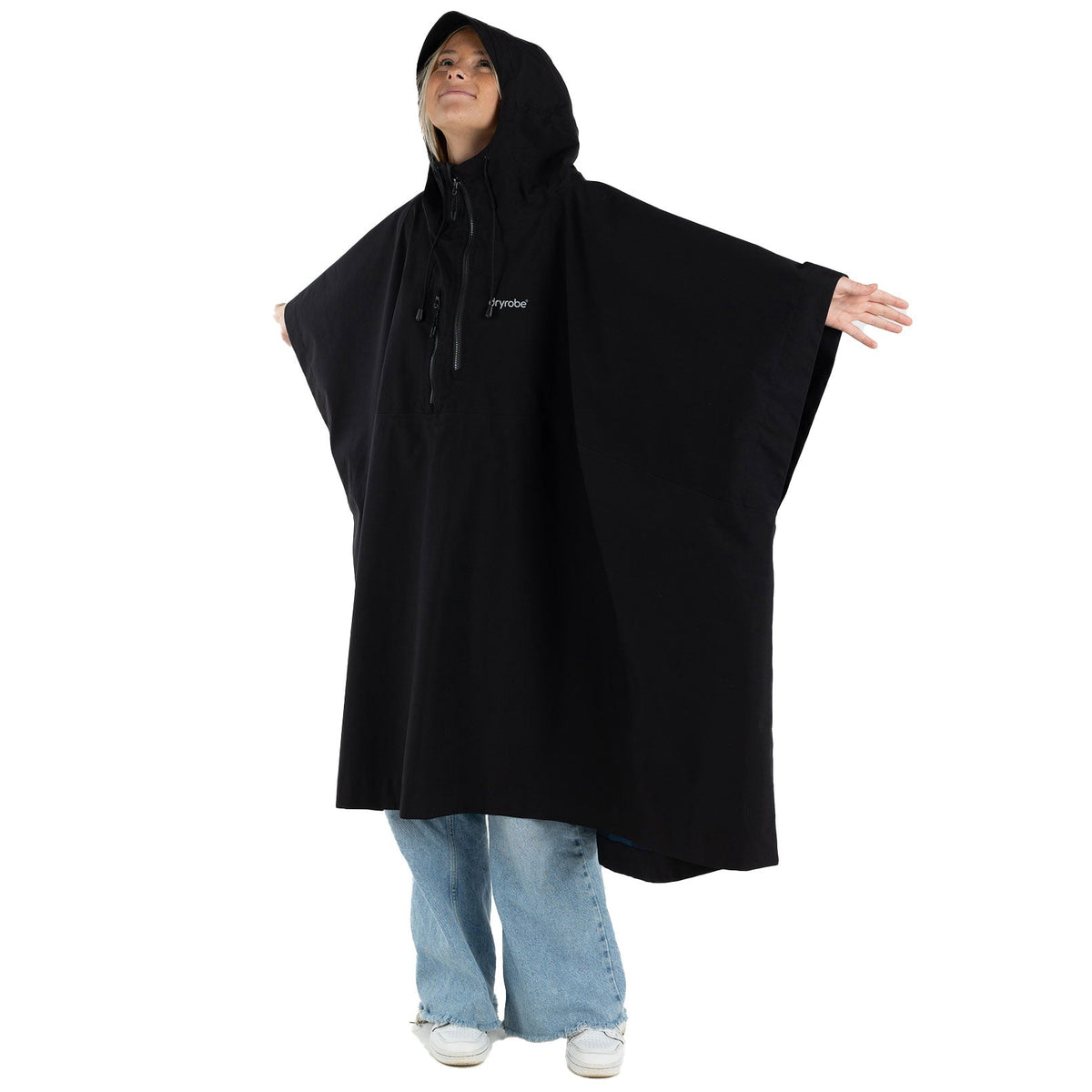 Dryrobe Waterproof Poncho - Black - Changing Robe Poncho Towel by Dryrobe One Size