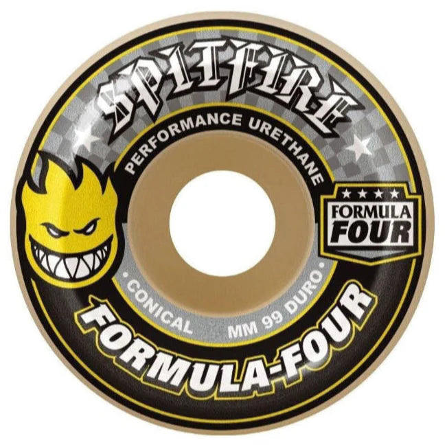 Spitfire 52mm Formula Four 99Duro Conical Skateboard Wheels - Natural - Skateboard Wheels by Spitfire 52mm