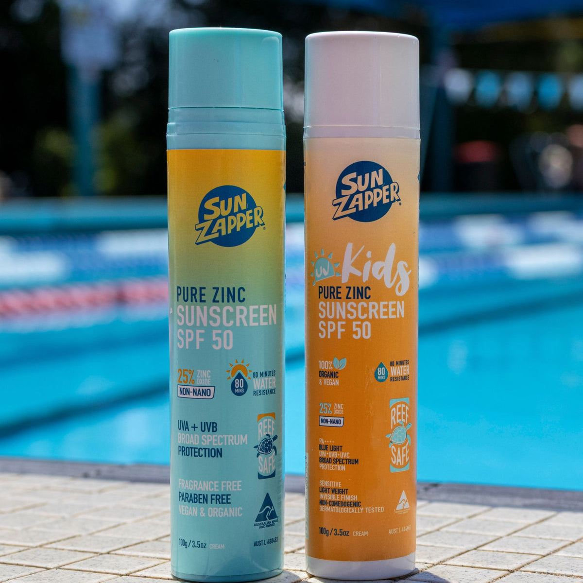 Sun Zapper Pure Zinc Kids Sunscreen SPF50 Pump Bottle - Sunscreen by Sun Zapper 100g