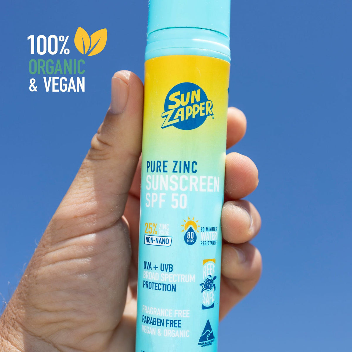 Sun Zapper Pure Zinc Sunscreen SPF50 Pump Bottle