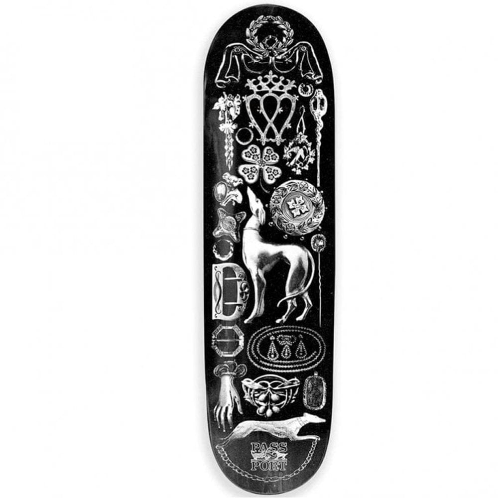 Pass Port 8.5" Trinkets Hound Skate Deck - Black - Skateboard Deck by Pass Port 8.5 inch