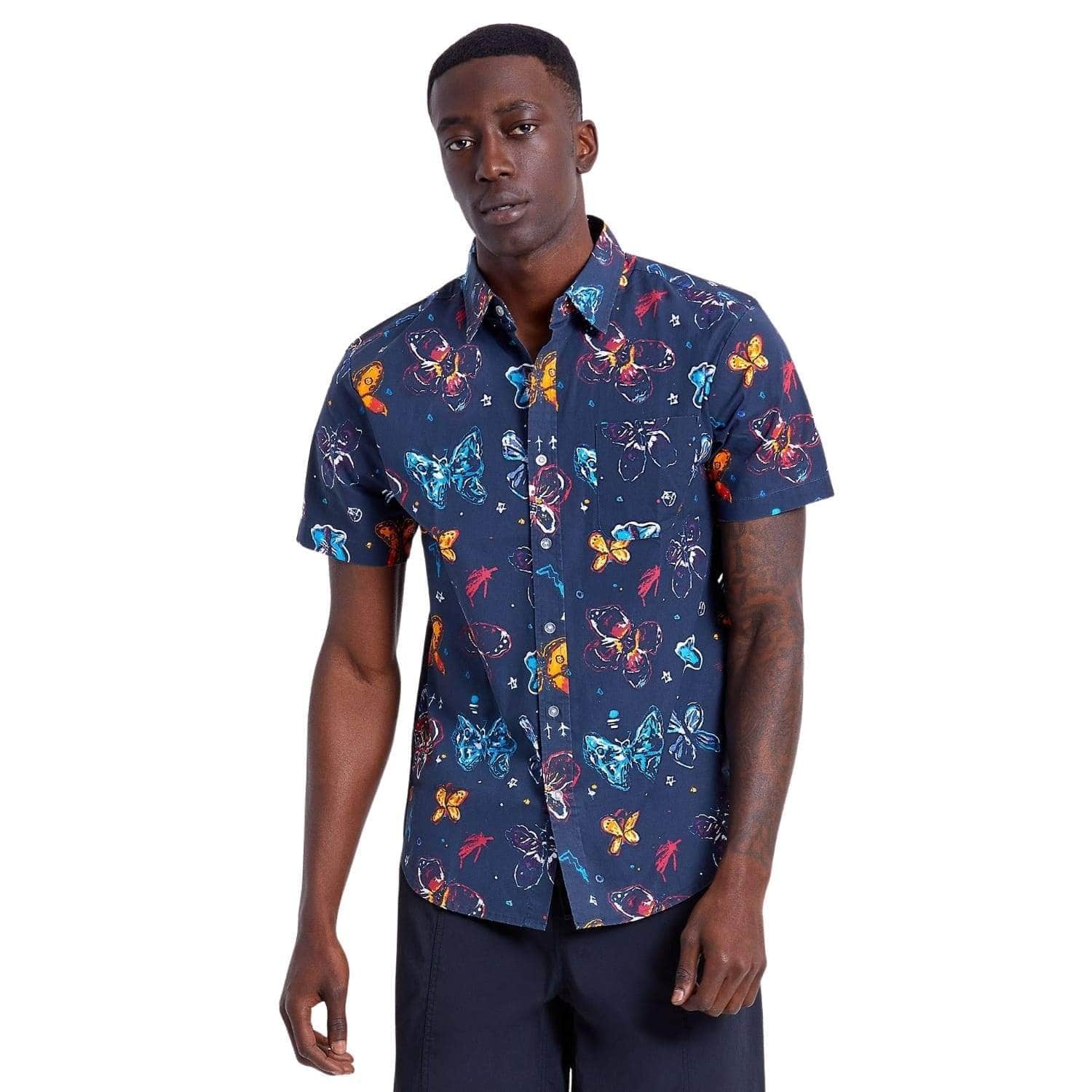 Brixton BB Fly Now Short Sleeve Shirt - Black - Mens Casual Shirt by Brixton