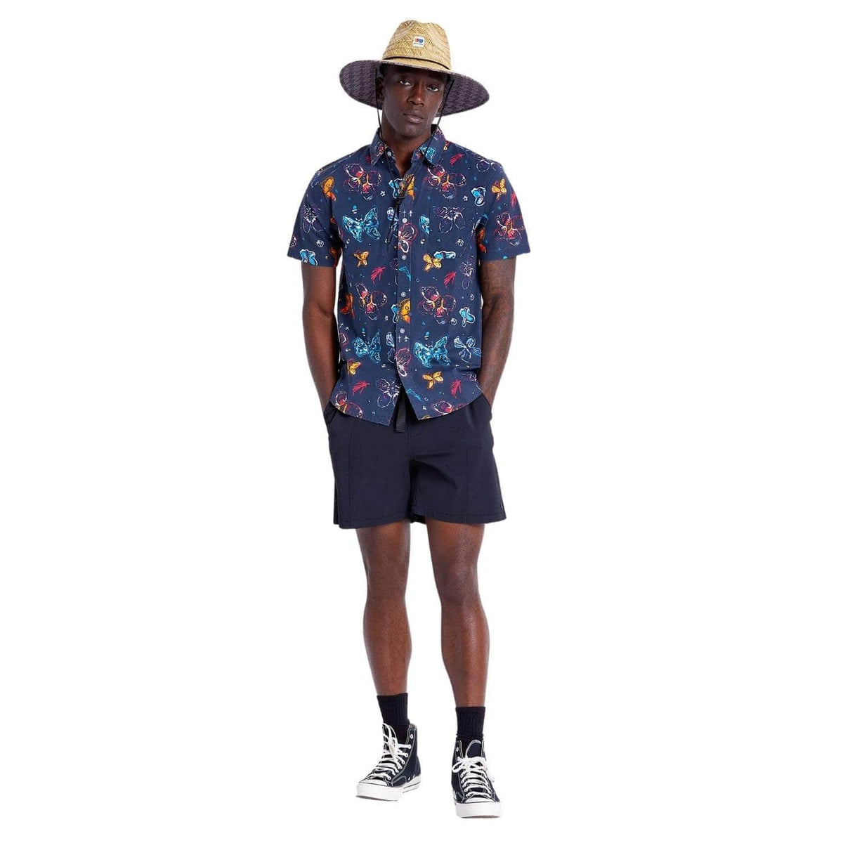 Brixton BB Fly Now Short Sleeve Shirt - Black - Mens Casual Shirt by Brixton