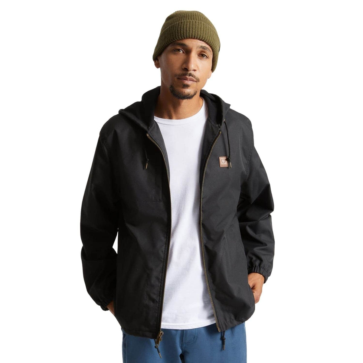 Brixton Claxton Beta Zip Hooded Jacket - Black - Mens Casual Jacket by Brixton