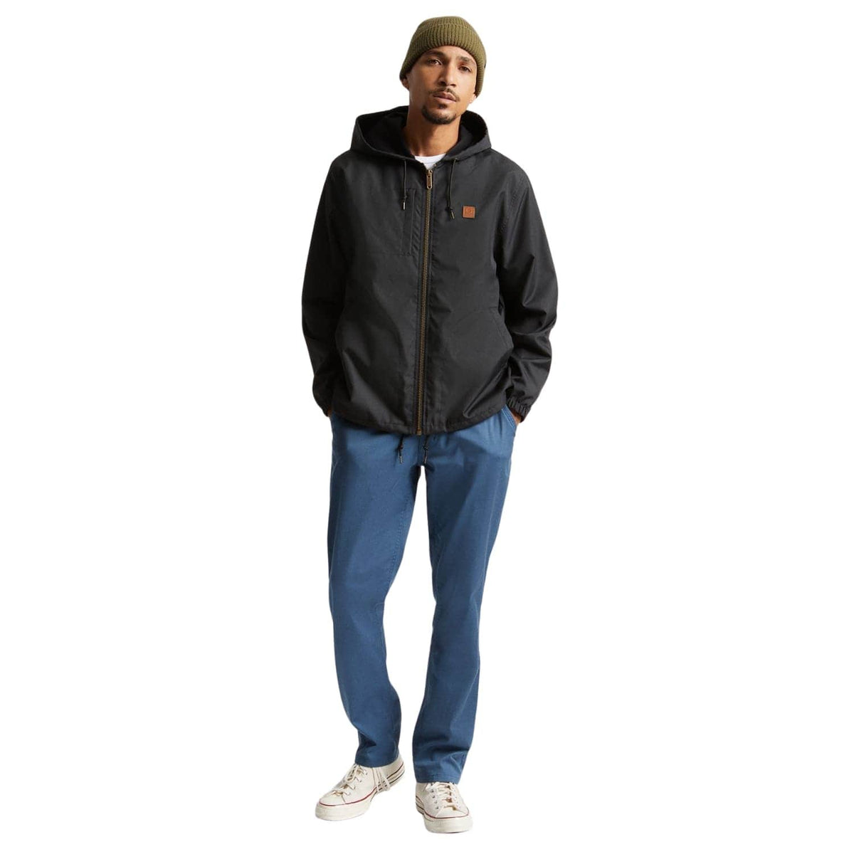 Brixton Claxton Beta Zip Hooded Jacket - Black - Mens Casual Jacket by Brixton