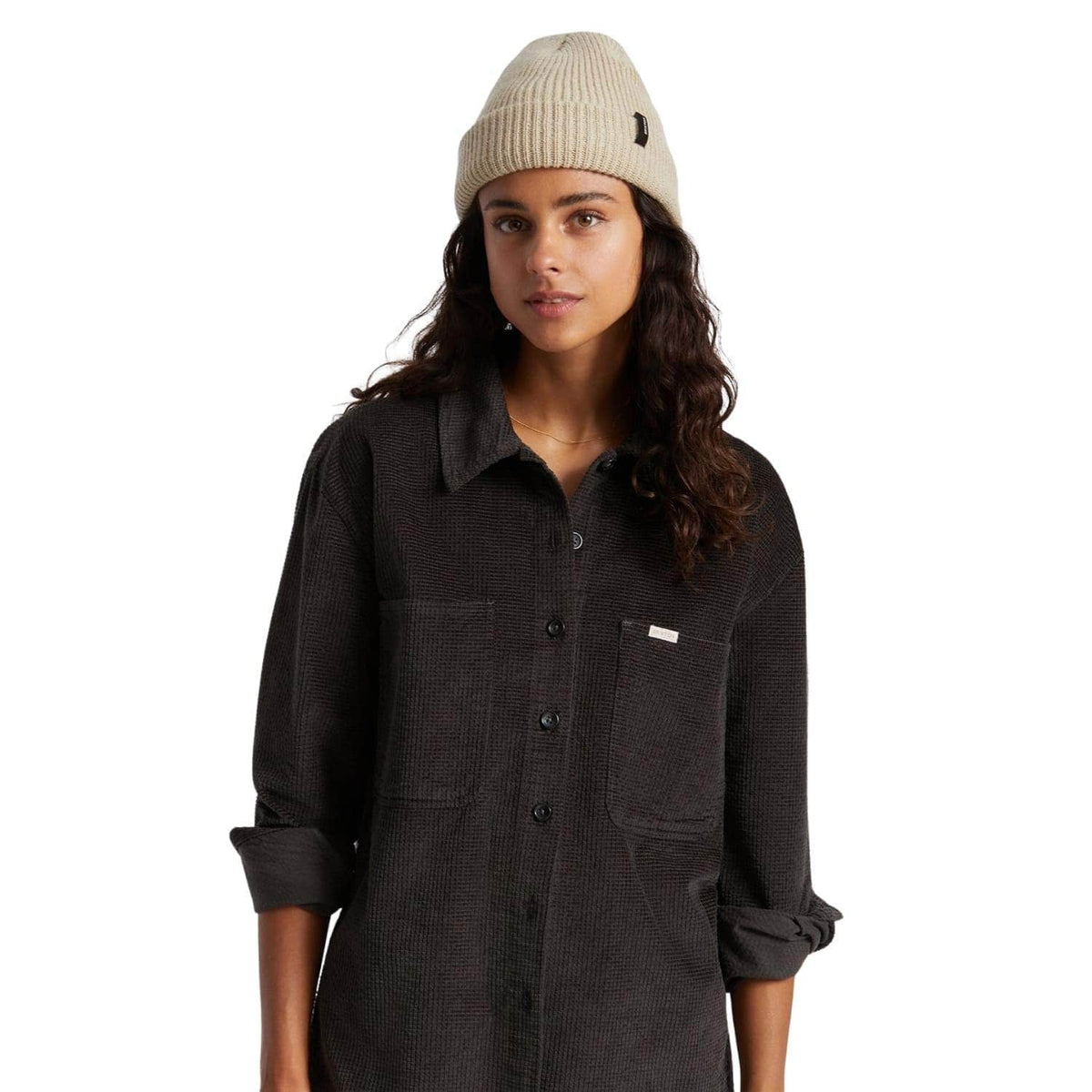 Brixton Heist Beanie - Beige - Fold Beanie by Brixton