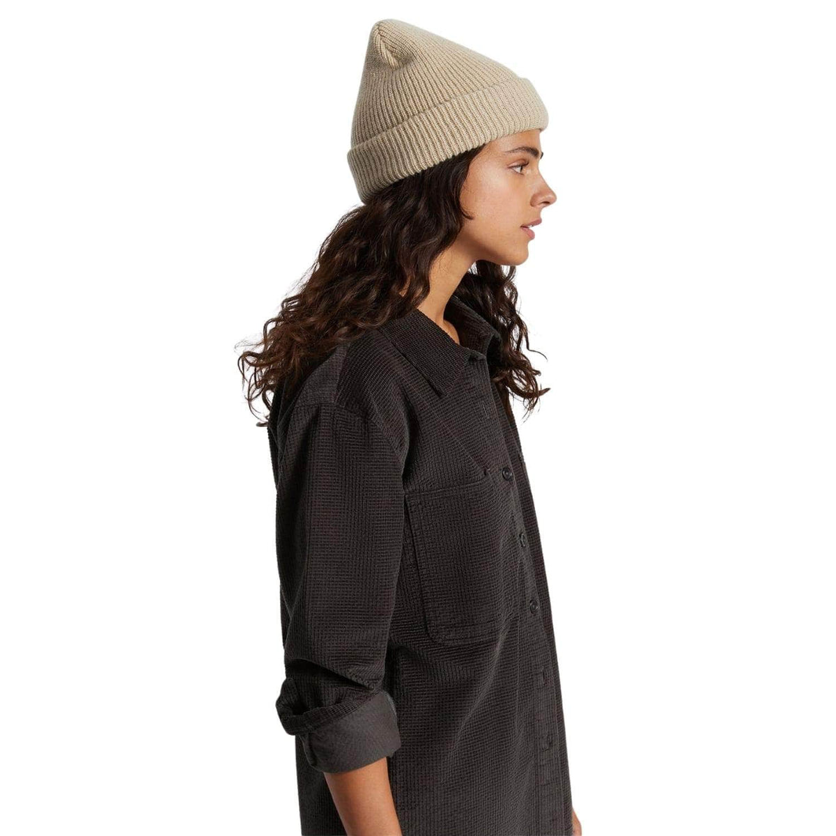 Brixton Heist Beanie - Beige - Fold Beanie by Brixton