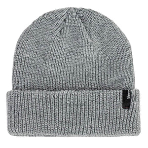 Brixton Heist Beanie Light Grey Heather One Size - Fold Beanie by Brixton