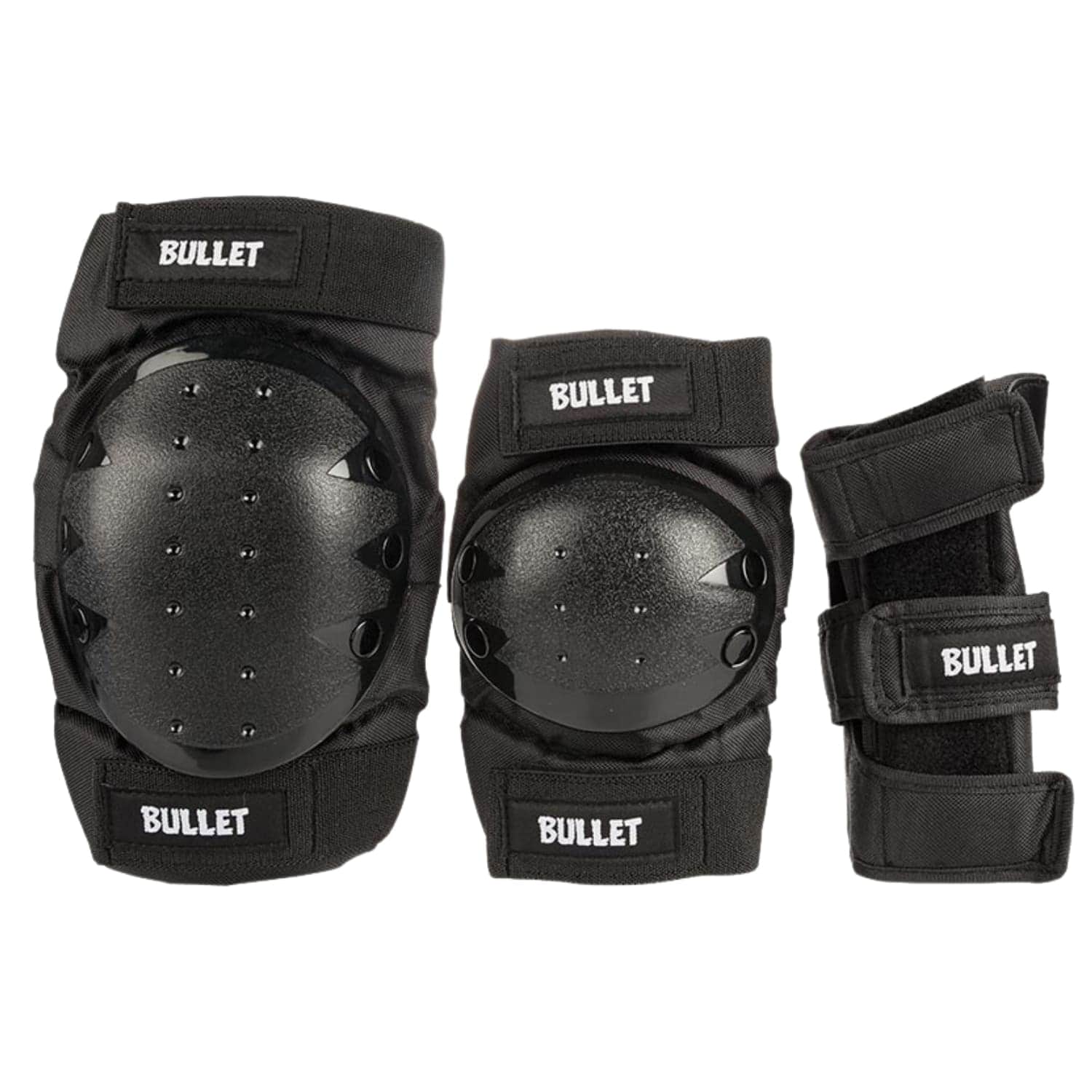 Bullet Adult Triple Combo Pad Set Black L (large) - Skateboard Pad Sets by Bullet