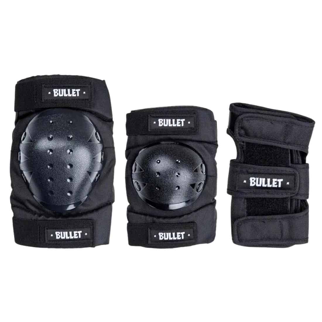 Bullet Adult Triple Combo Pad Set Black - Small (S) - Black - Skateboard Pad Sets by Bullet S