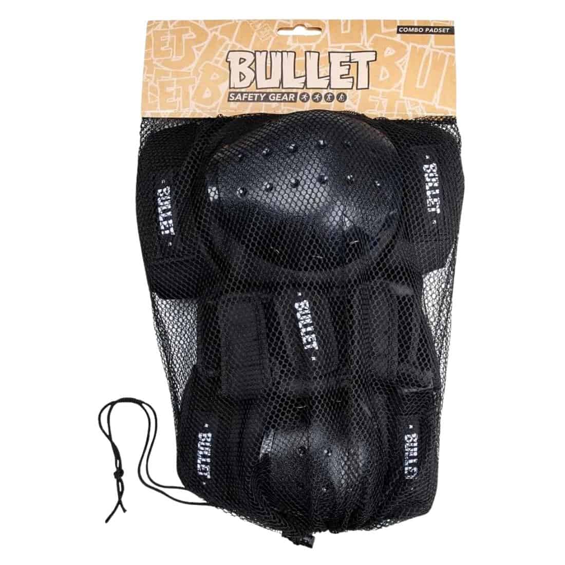 Bullet Adult Triple Combo Pad Set Black - Small (S) - Black - Skateboard Pad Sets by Bullet S