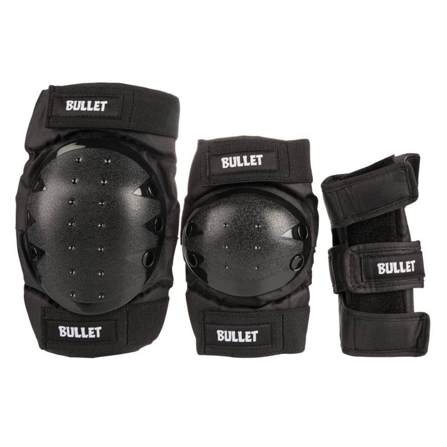 Bullet Adult Triple Combo Pad Set Black M (medium) - Skateboard Pad Sets by Bullet M