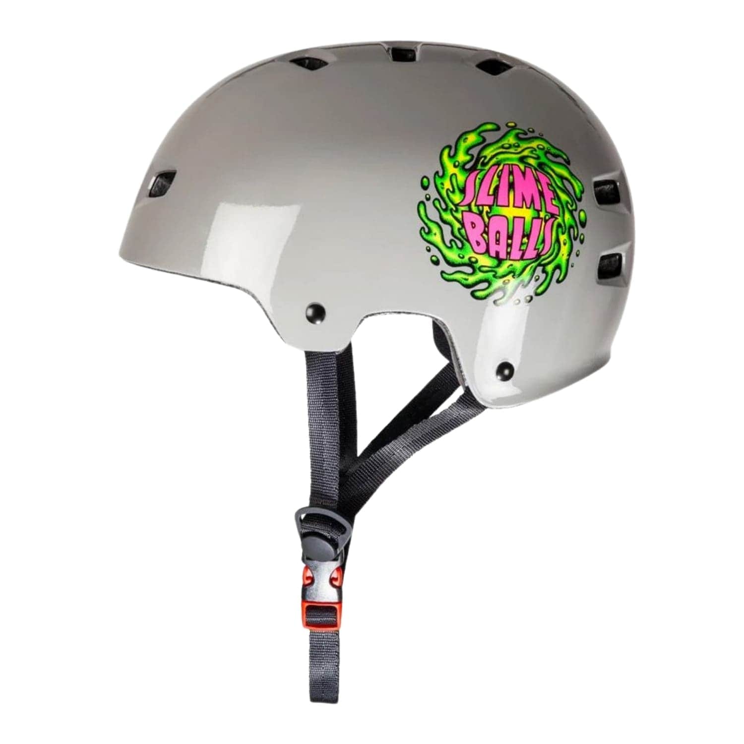 Bullet x Slime Balls Slime Logo Youth Skateboard Helmet Grey - Skateboard Helmet by Bullet Youth (49-54cm)