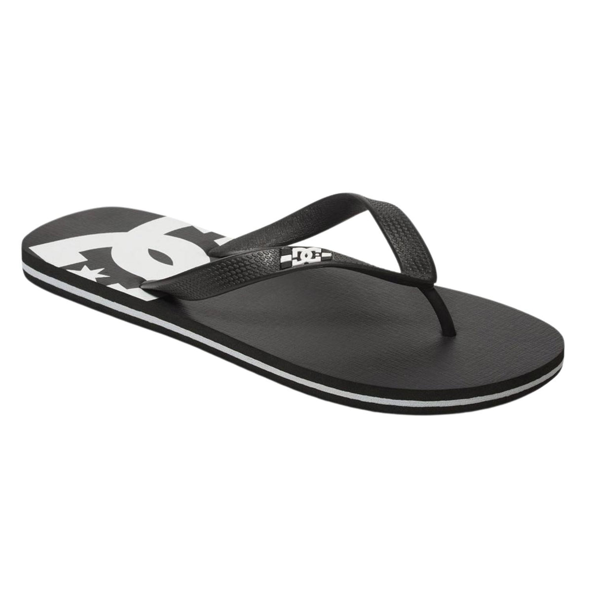 DC Spray Sandals - Black Black White - Mens Flip Flops by DC