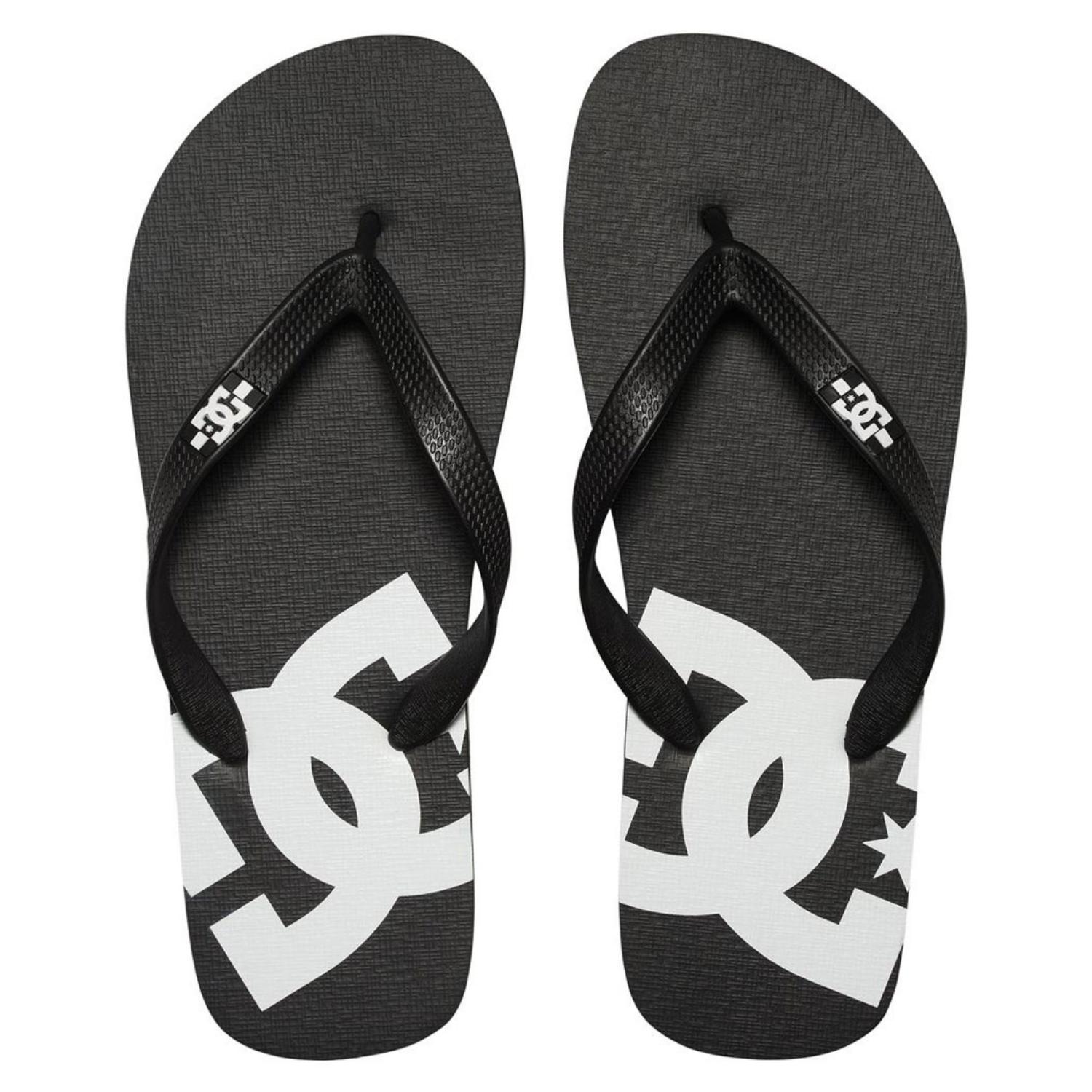 DC Spray Sandals - Black Black White - Mens Flip Flops by DC