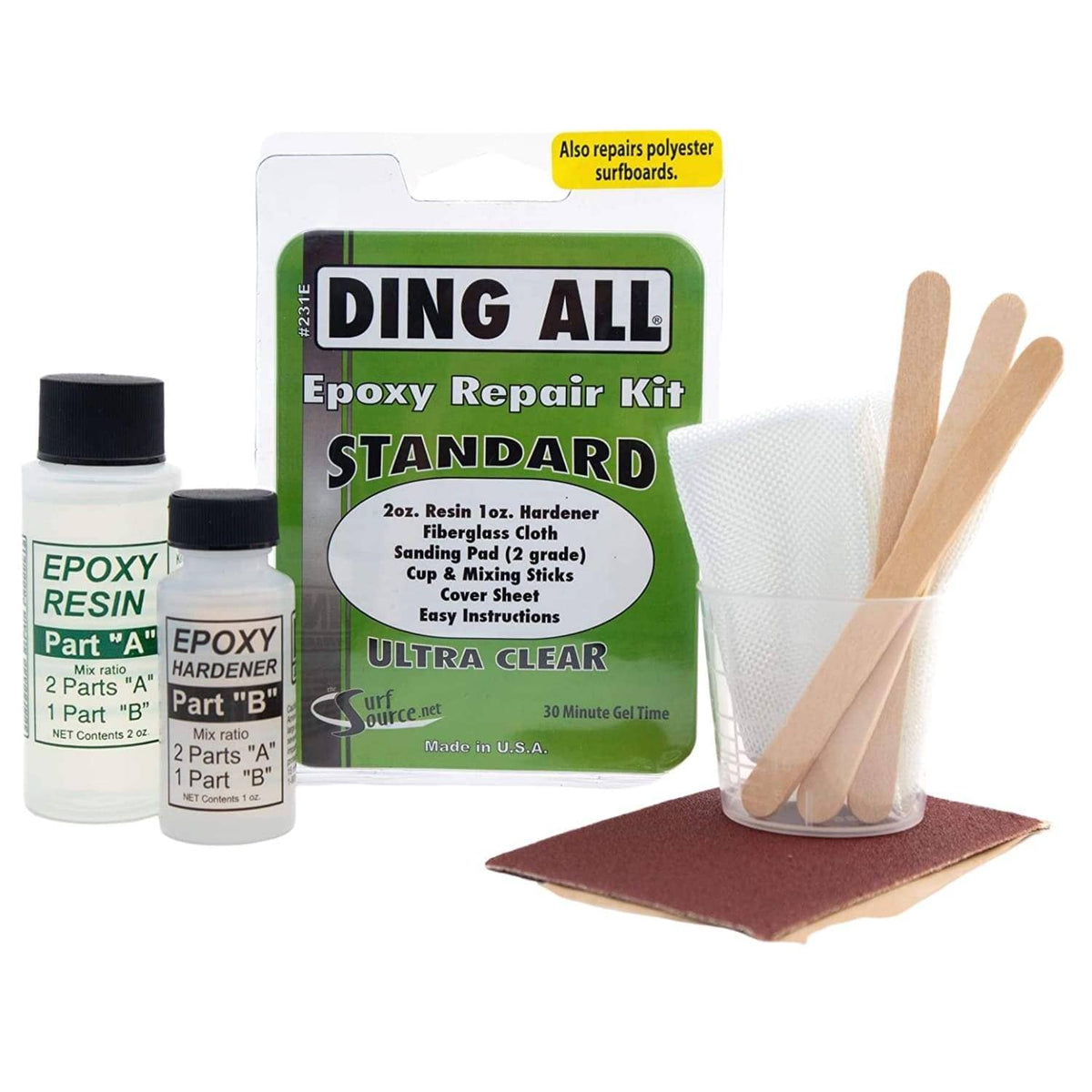 Ding All Standard Epoxy Repair Kit N/A 3oz - Epoxy Resin Surfboard Repair by Ding All