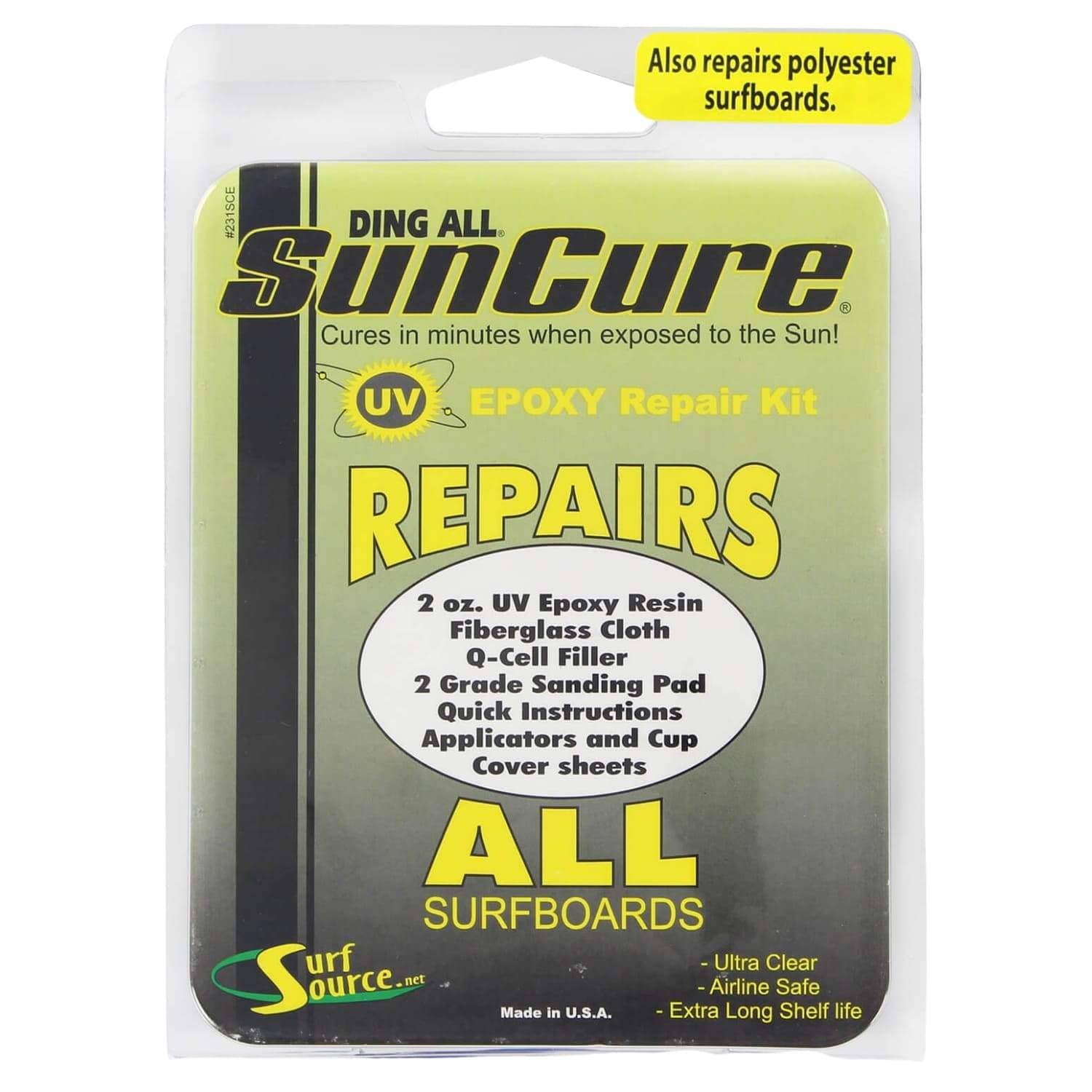 Ding All Sun Cure Repairs All Surfboards Kit