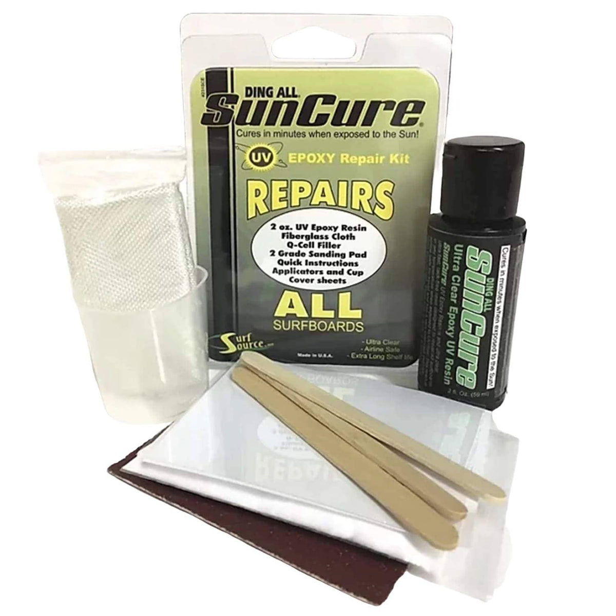 Ding All Sun Cure Repairs All Surfboards Kit