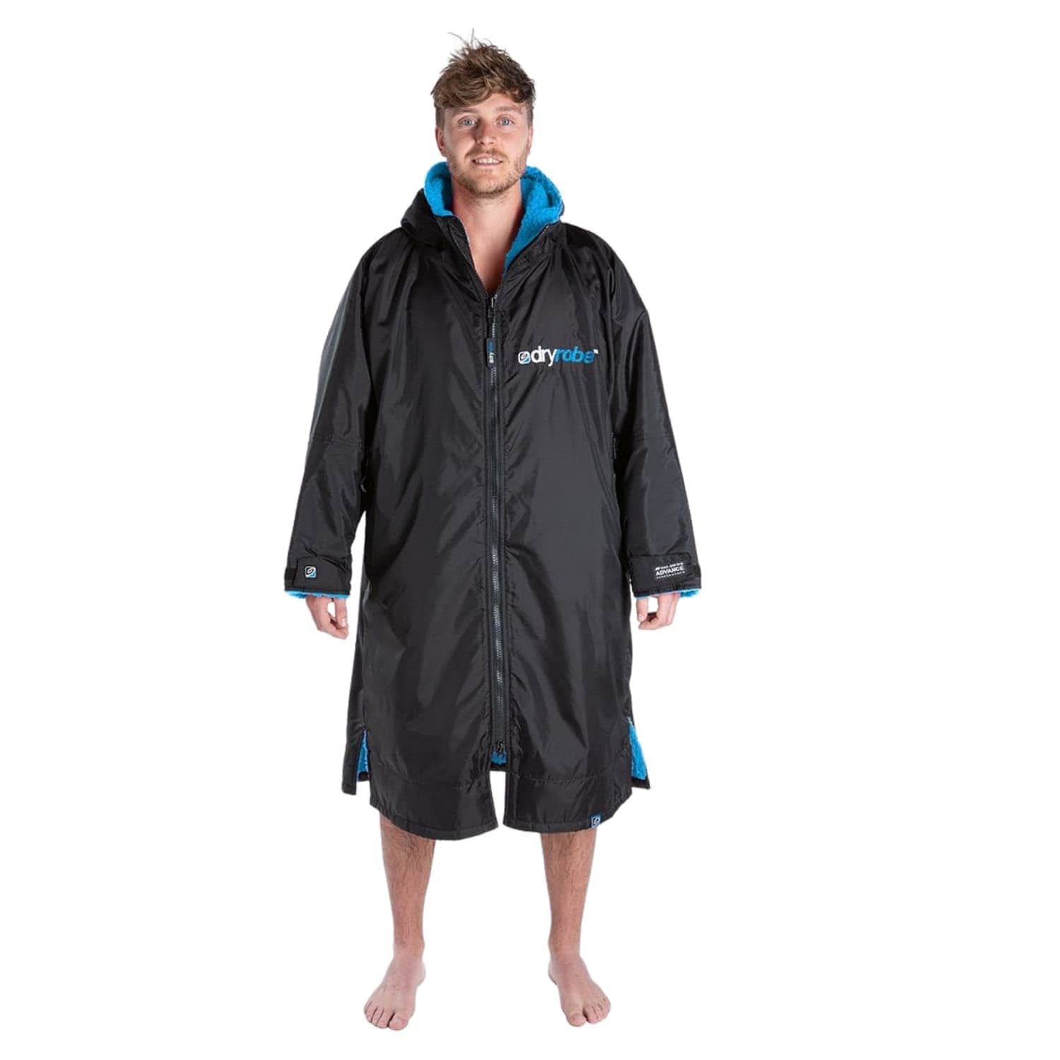 Dryrobe Advance Long Sleeve Drying & Changing Robe Black Blue - Changing Robe Poncho Towel by Dryrobe